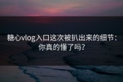 糖心vlog入口这次被扒出来的细节：你真的懂了吗？
