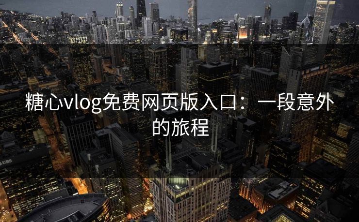 糖心vlog免费网页版入口：一段意外的旅程